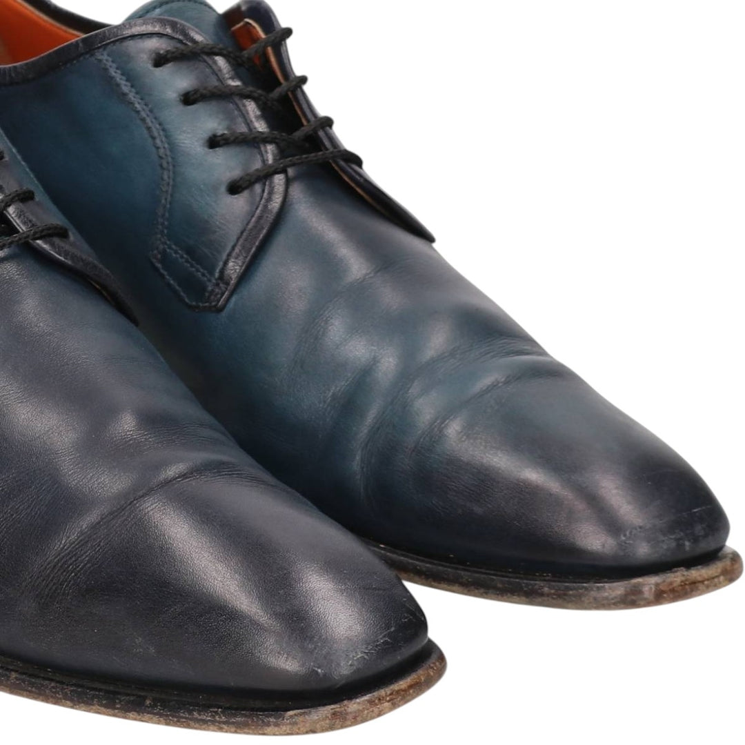 Santoni plain toe shoes, made in Italy, size 8 Men's 29.0cm unclear Navy blue Vintage Second Hand