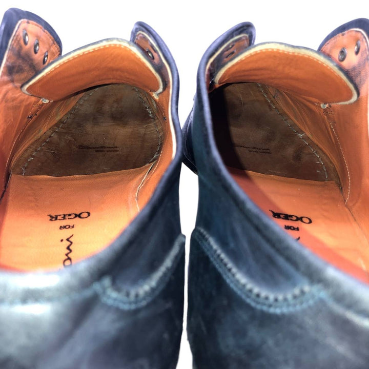Santoni plain toe shoes, made in Italy, size 8 Men's 29.0cm unclear Navy blue Vintage Second Hand