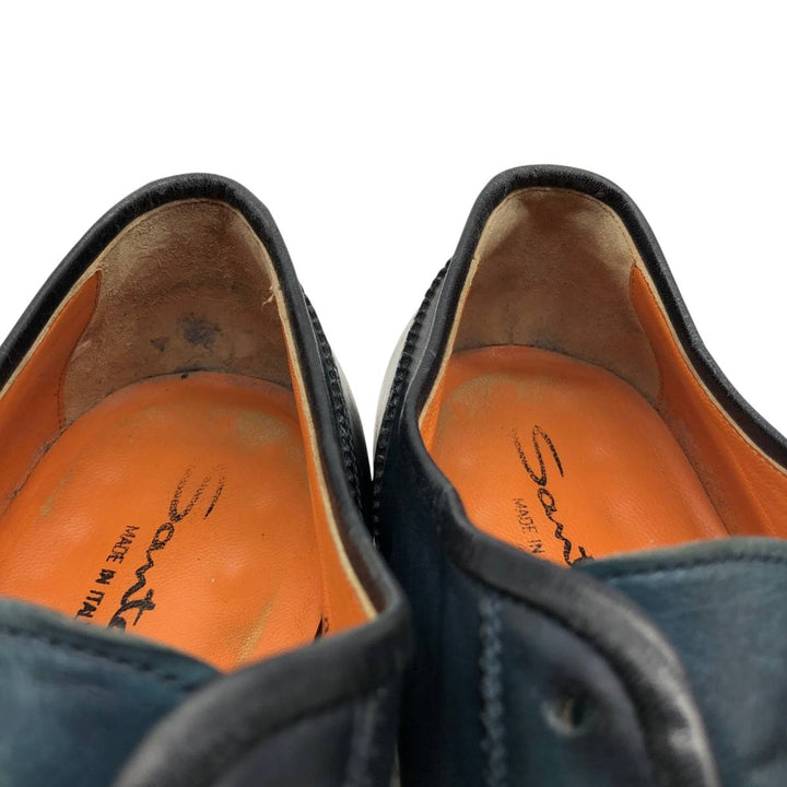 Santoni plain toe shoes, made in Italy, size 8 Men's 29.0cm unclear Navy blue Vintage Second Hand