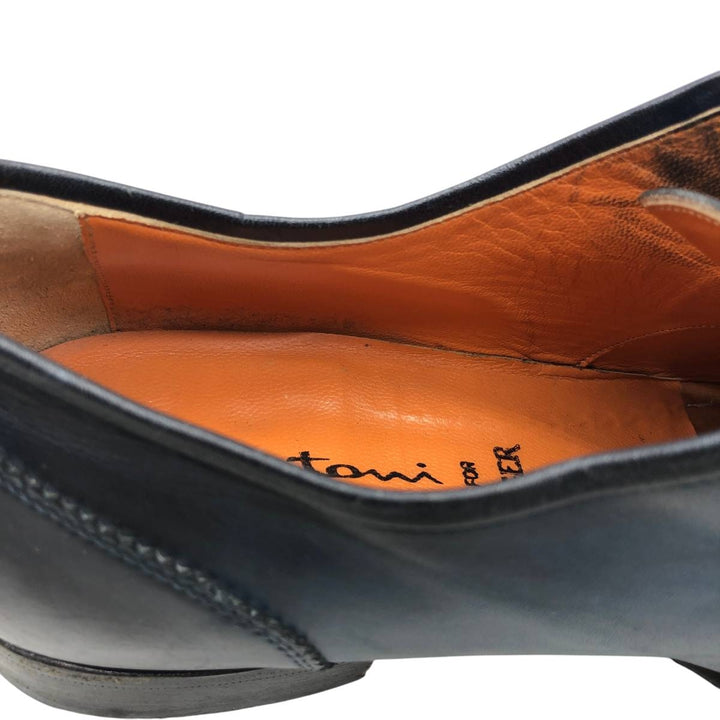 Santoni plain toe shoes, made in Italy, size 8 Men's 29.0cm unclear Navy blue Vintage Second Hand