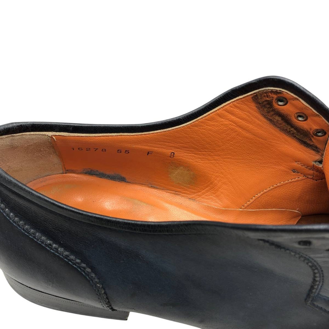 Santoni plain toe shoes, made in Italy, size 8 Men's 29.0cm unclear Navy blue Vintage Second Hand