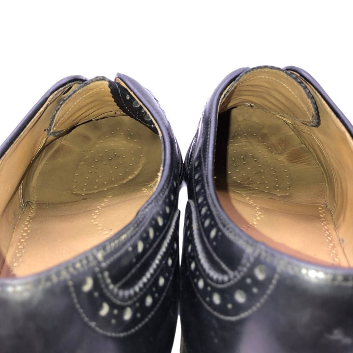 Johnston & Murphy Aristocraft Full Brogue Wingtip Shoes, Made in USA, Size 9 1/2 D/B Men's 27.5cm genuine leather black type Vintage Second Hand