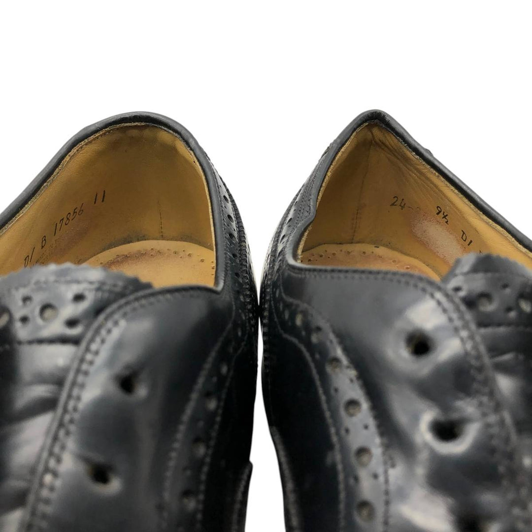 Johnston & Murphy Aristocraft Full Brogue Wingtip Shoes, Made in USA, Size 9 1/2 D/B Men's 27.5cm genuine leather black type Vintage Second Hand
