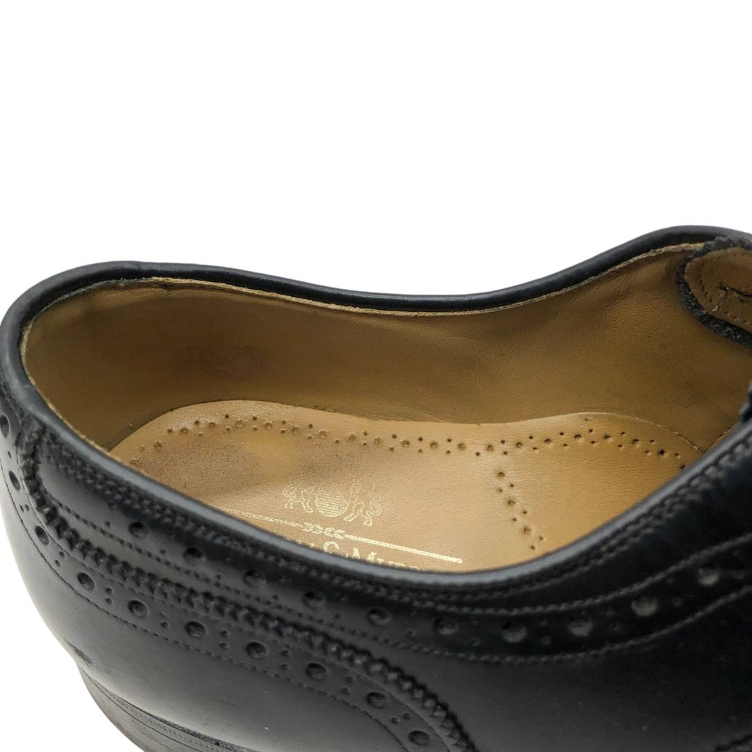 Johnston & Murphy Aristocraft Full Brogue Wingtip Shoes, Made in USA, Size 9 1/2 D/B Men's 27.5cm genuine leather black type Vintage Second Hand