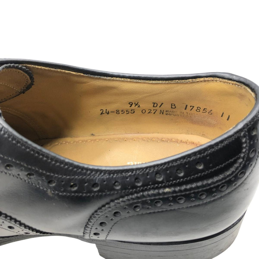 Johnston & Murphy Aristocraft Full Brogue Wingtip Shoes, Made in USA, Size 9 1/2 D/B Men's 27.5cm genuine leather black type Vintage Second Hand