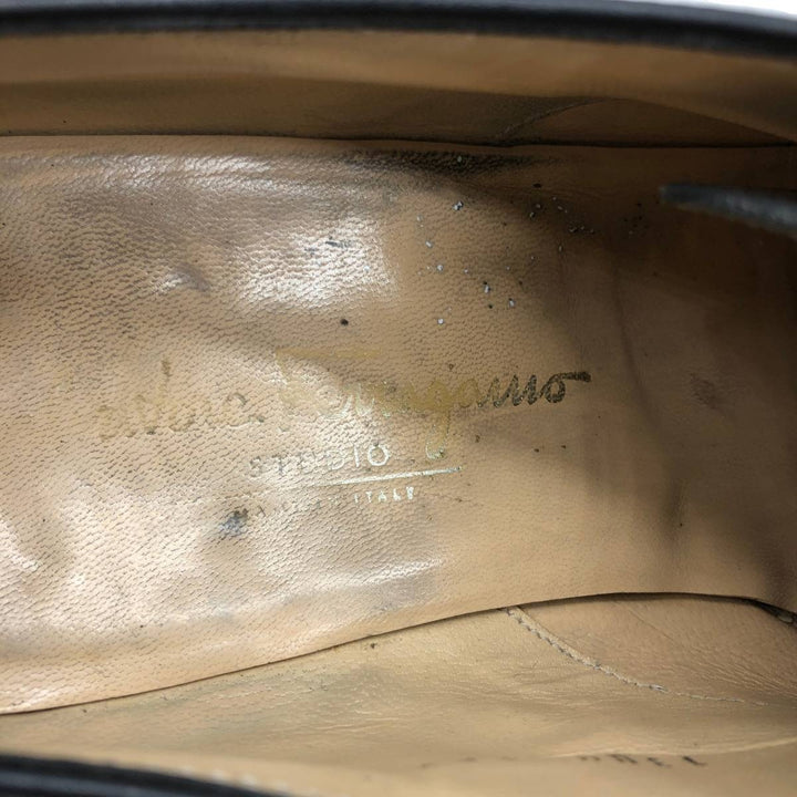 Salvatore Ferragamo STUDIO U-tip shoes, size 9 (2E) Men's 27.0cm unclear black type Vintage Second Hand
