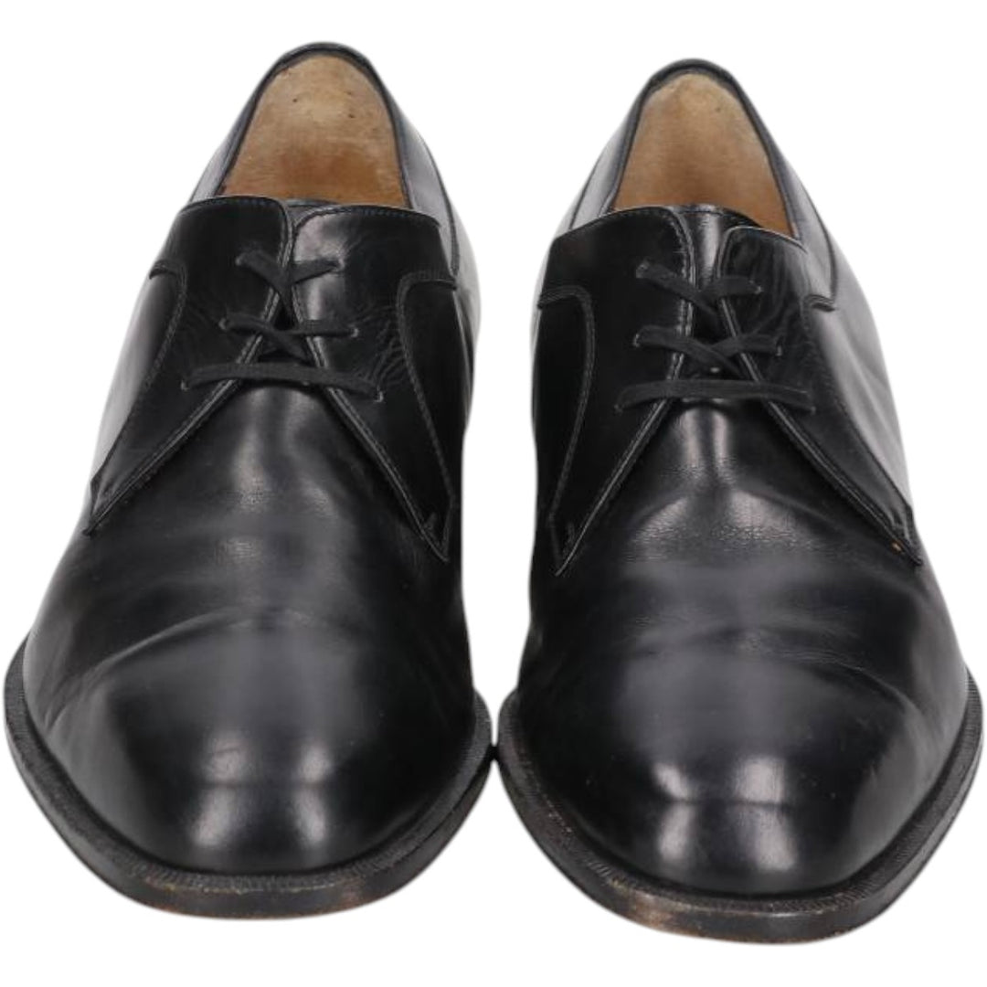 Salvatore Ferragamo plain toe shoes, made in Italy, size 7 1/2 D Men's 25.5cm genuine leather black type Vintage Second Hand