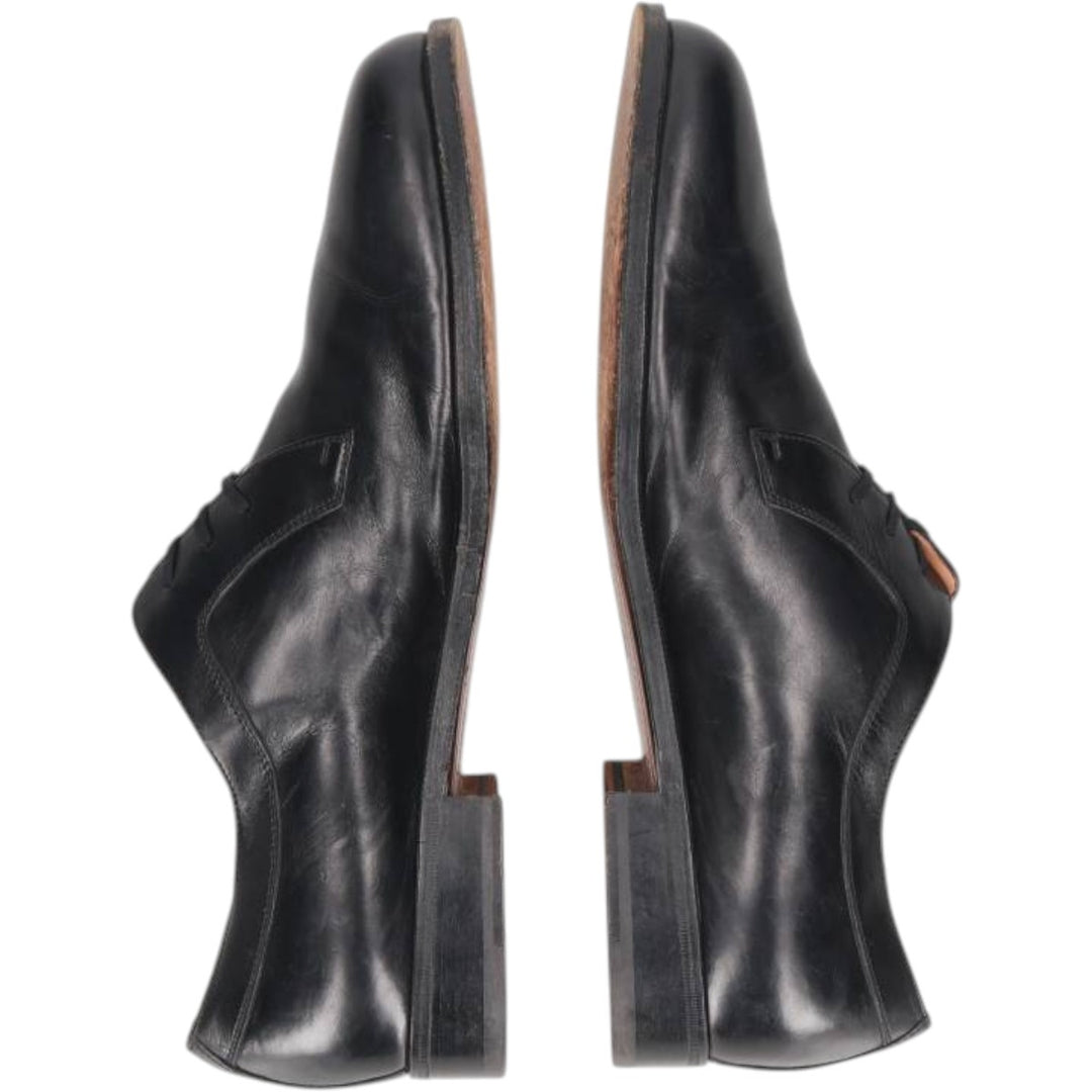 Salvatore Ferragamo plain toe shoes, made in Italy, size 7 1/2 D Men's 25.5cm genuine leather black type Vintage Second Hand