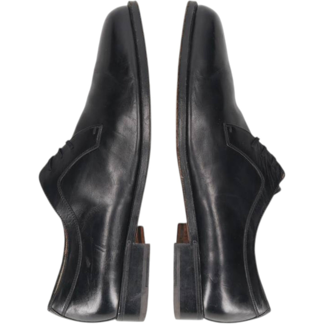 Salvatore Ferragamo plain toe shoes, made in Italy, size 7 1/2 D Men's 25.5cm genuine leather black type Vintage Second Hand