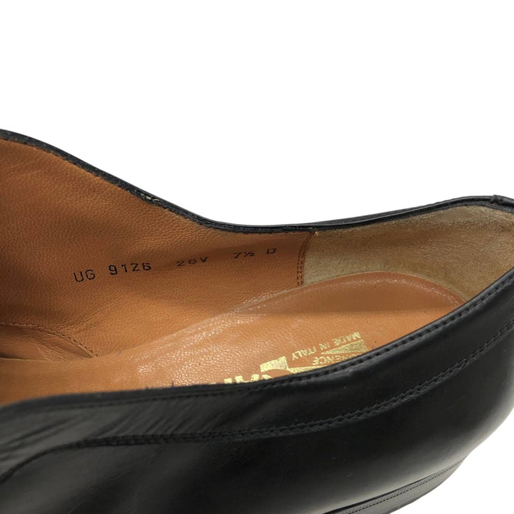 Salvatore Ferragamo plain toe shoes, made in Italy, size 7 1/2 D Men's 25.5cm genuine leather black type Vintage Second Hand