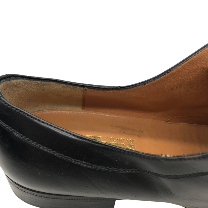 Salvatore Ferragamo plain toe shoes, made in Italy, size 7 1/2 D Men's 25.5cm genuine leather black type Vintage Second Hand