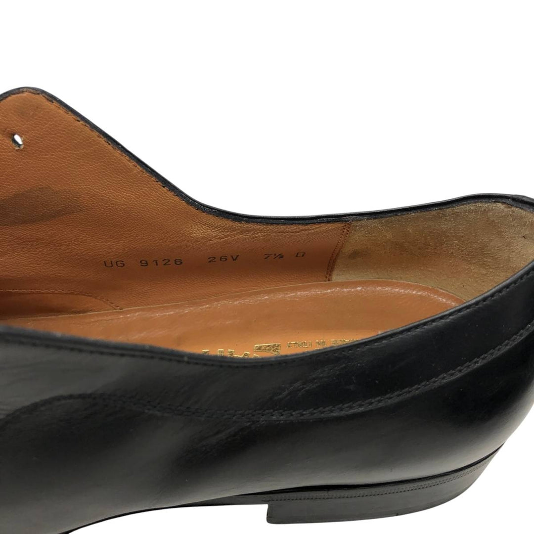 Salvatore Ferragamo plain toe shoes, made in Italy, size 7 1/2 D Men's 25.5cm genuine leather black type Vintage Second Hand