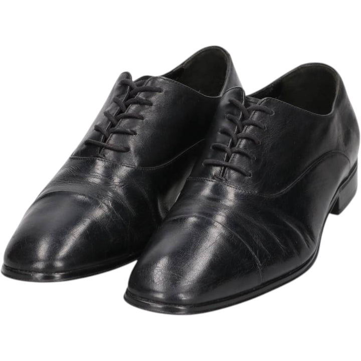 Salvatore Ferragamo straight-tip shoes, made in Italy, size 6 1/2 (3E). Men's 26.5cm genuine leather black type Vintage Second Hand
