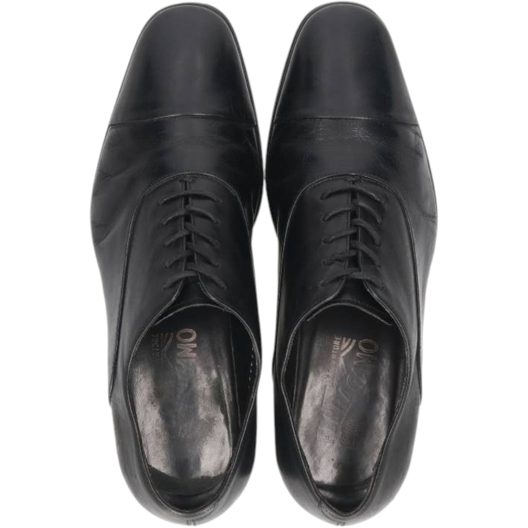 Salvatore Ferragamo straight-tip shoes, made in Italy, size 6 1/2 (3E). Men's 26.5cm genuine leather black type Vintage Second Hand