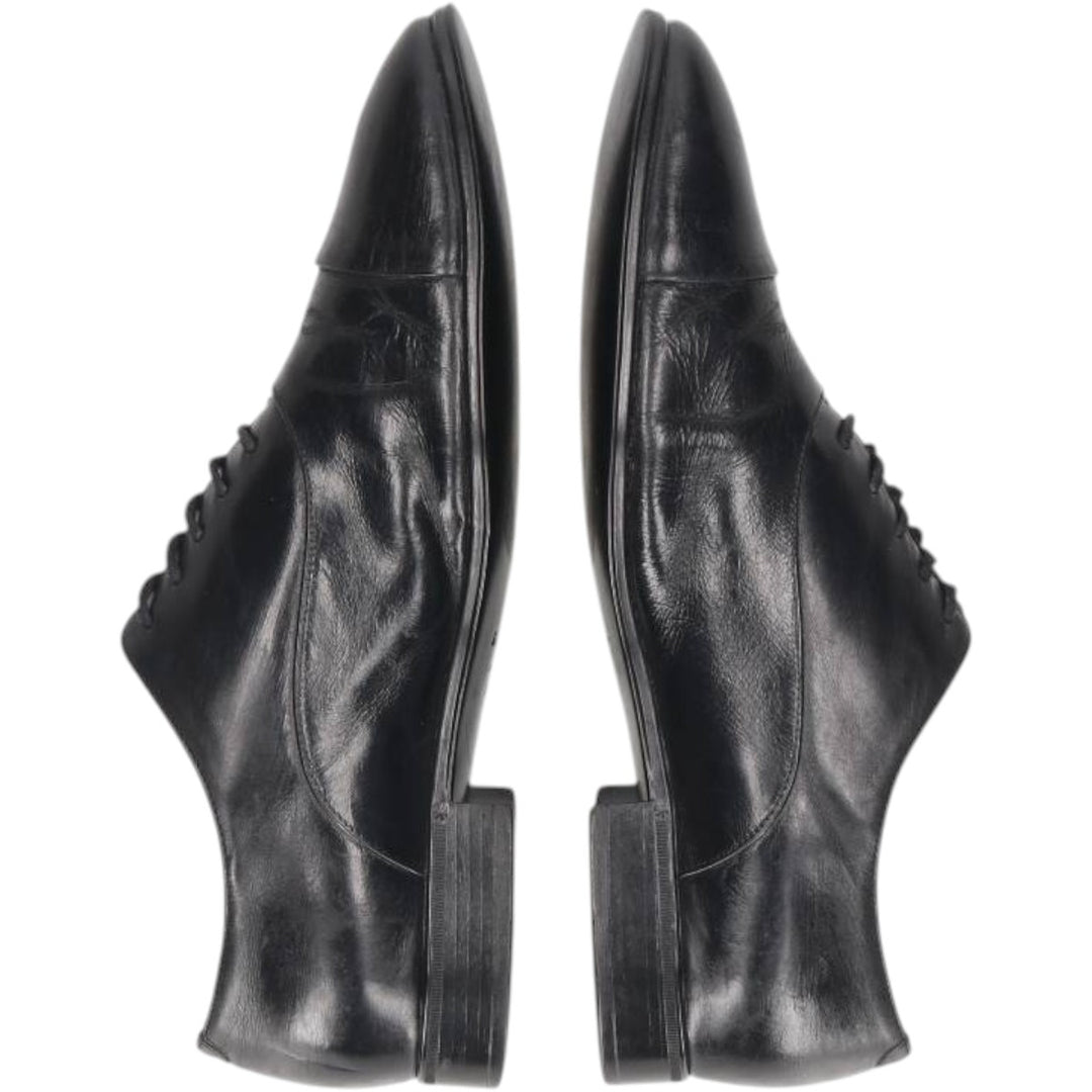 Salvatore Ferragamo straight-tip shoes, made in Italy, size 6 1/2 (3E). Men's 26.5cm genuine leather black type Vintage Second Hand