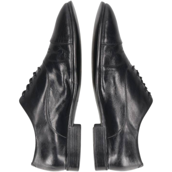 Salvatore Ferragamo straight-tip shoes, made in Italy, size 6 1/2 (3E). Men's 26.5cm genuine leather black type Vintage Second Hand