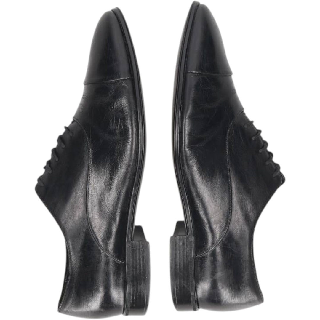 Salvatore Ferragamo straight-tip shoes, made in Italy, size 6 1/2 (3E). Men's 26.5cm genuine leather black type Vintage Second Hand