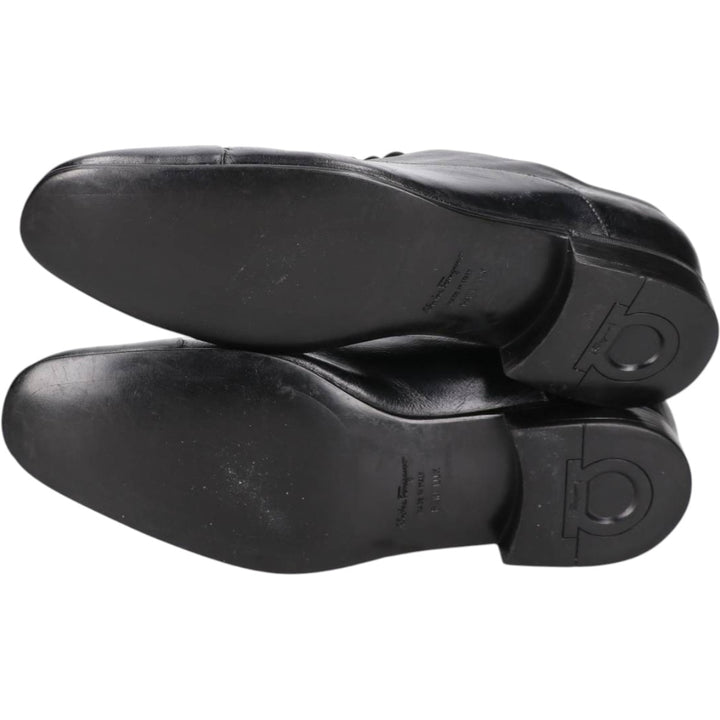 Salvatore Ferragamo straight-tip shoes, made in Italy, size 6 1/2 (3E). Men's 26.5cm genuine leather black type Vintage Second Hand