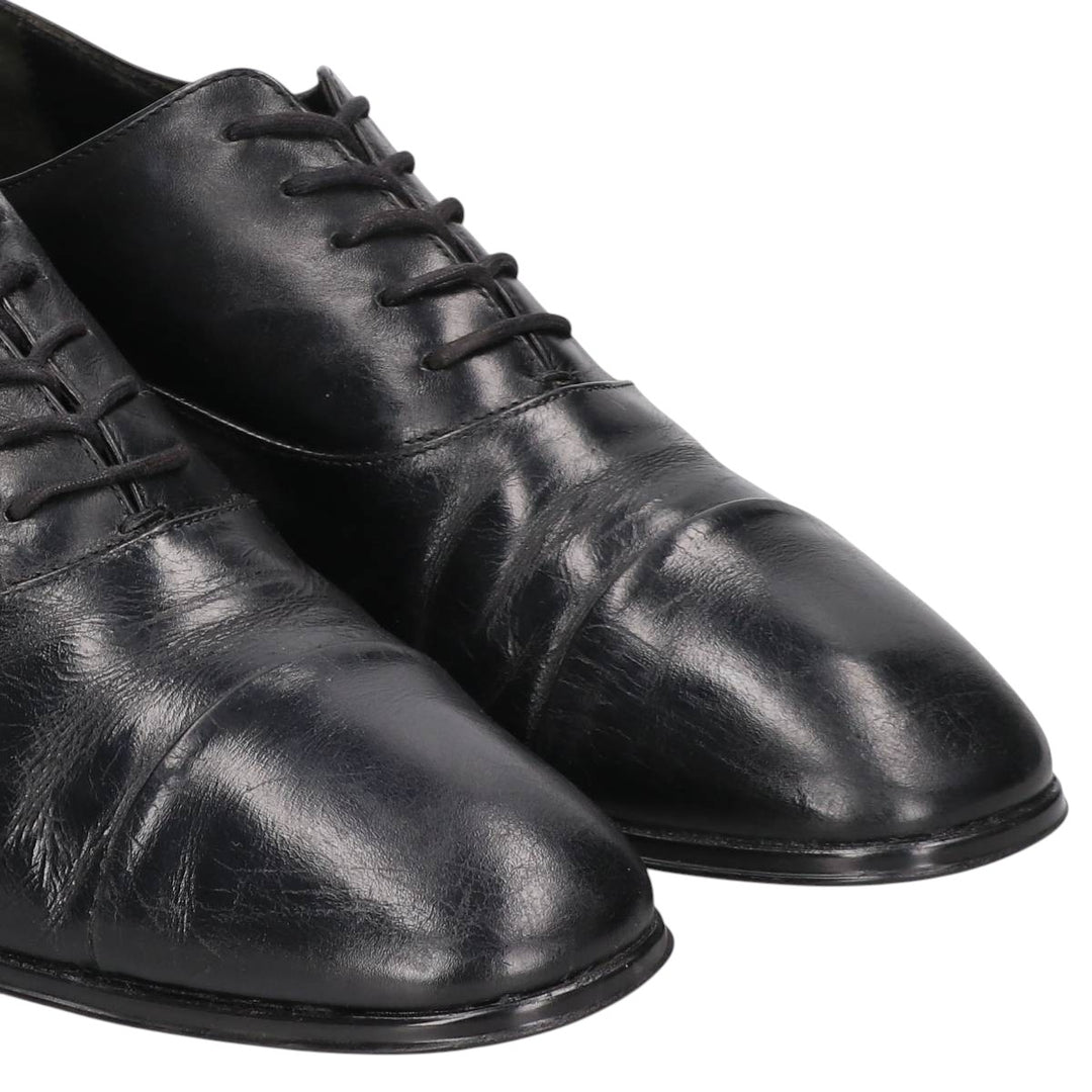 Salvatore Ferragamo straight-tip shoes, made in Italy, size 6 1/2 (3E). Men's 26.5cm genuine leather black type Vintage Second Hand