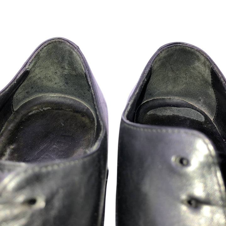 Salvatore Ferragamo straight-tip shoes, made in Italy, size 6 1/2 (3E). Men's 26.5cm genuine leather black type Vintage Second Hand