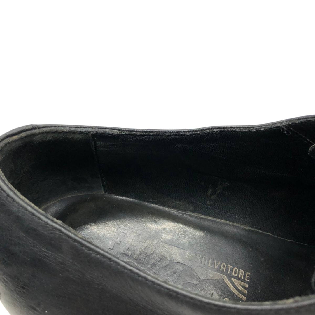 Salvatore Ferragamo straight-tip shoes, made in Italy, size 6 1/2 (3E). Men's 26.5cm genuine leather black type Vintage Second Hand