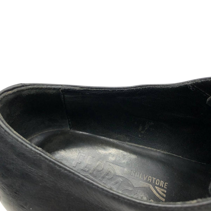 Salvatore Ferragamo straight-tip shoes, made in Italy, size 6 1/2 (3E). Men's 26.5cm genuine leather black type Vintage Second Hand