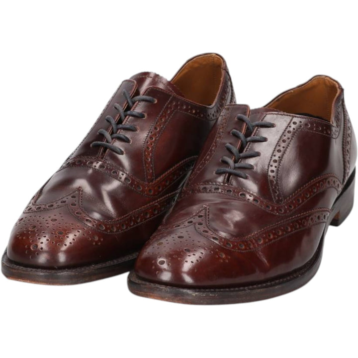 Loake full brogue wingtip shoes, made in England, size 8 (equivalent to men's 10.6 inches) /saa015327 Men's 27.0cm genuine leather brown type Vintage Second Hand
