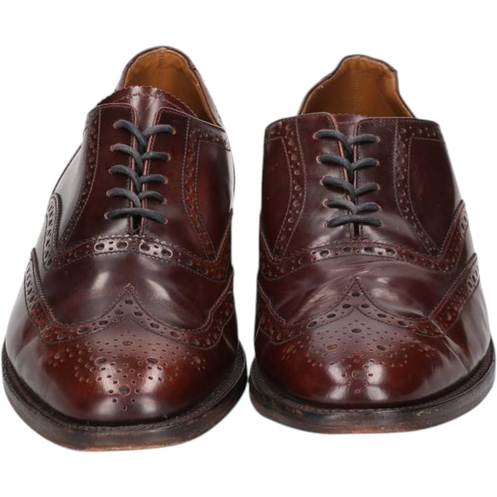Loake full brogue wingtip shoes, made in England, size 8 (equivalent to men's 10.6 inches) /saa015327 Men's 27.0cm genuine leather brown type Vintage Second Hand