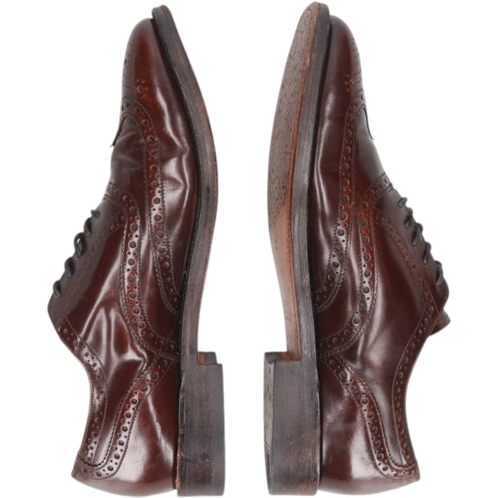 Loake full brogue wingtip shoes, made in England, size 8 (equivalent to men's 10.6 inches) /saa015327 Men's 27.0cm genuine leather brown type Vintage Second Hand