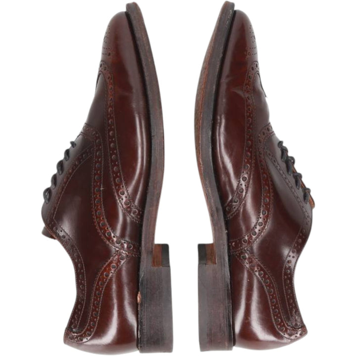 Loake full brogue wingtip shoes, made in England, size 8 (equivalent to men's 10.6 inches) /saa015327 Men's 27.0cm genuine leather brown type Vintage Second Hand