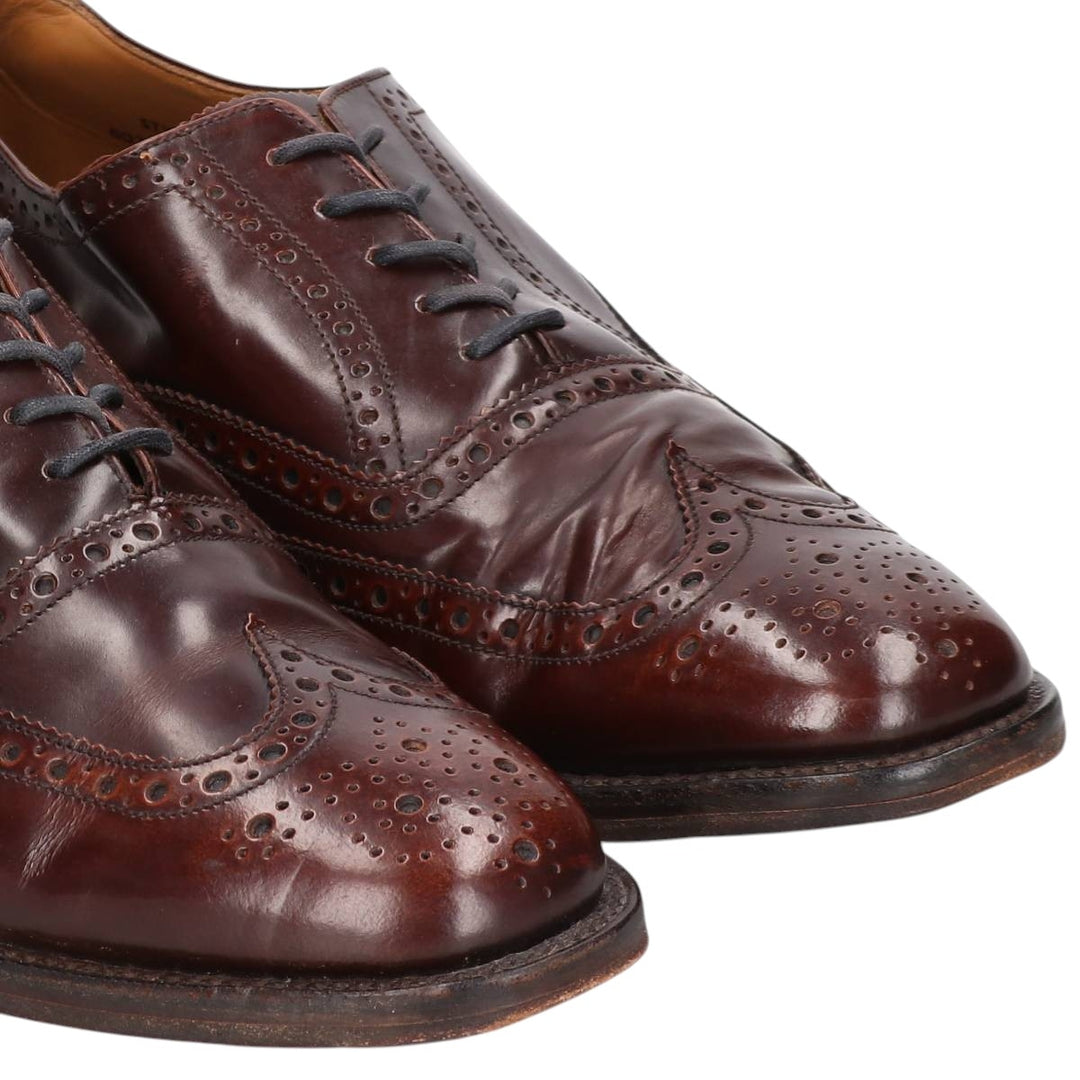 Loake full brogue wingtip shoes, made in England, size 8 (equivalent to men's 10.6 inches) /saa015327 Men's 27.0cm genuine leather brown type Vintage Second Hand