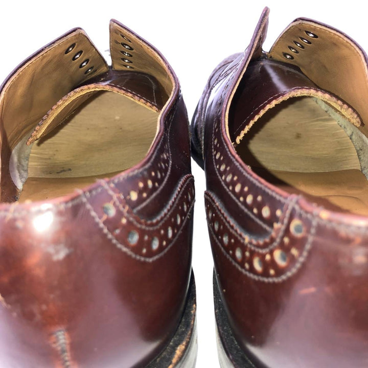Loake full brogue wingtip shoes, made in England, size 8 (equivalent to men's 10.6 inches) /saa015327 Men's 27.0cm genuine leather brown type Vintage Second Hand