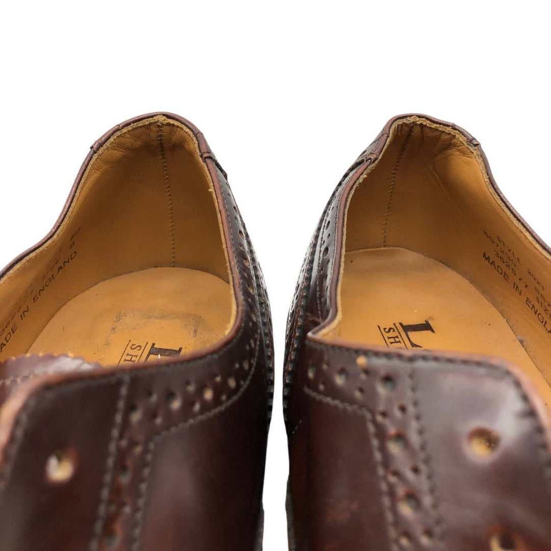 Loake full brogue wingtip shoes, made in England, size 8 (equivalent to men's 10.6 inches) /saa015327 Men's 27.0cm genuine leather brown type Vintage Second Hand