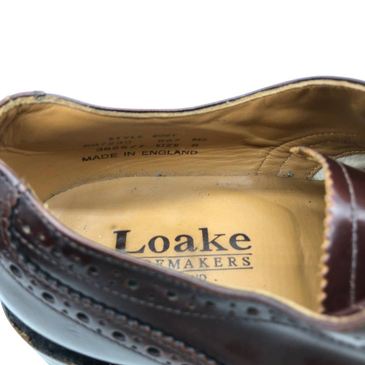 Loake full brogue wingtip shoes, made in England, size 8 (equivalent to men's 10.6 inches) /saa015327 Men's 27.0cm genuine leather brown type Vintage Second Hand