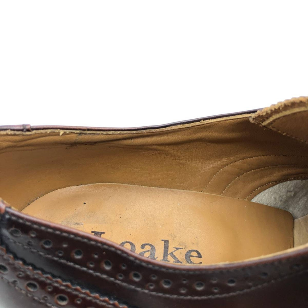Loake full brogue wingtip shoes, made in England, size 8 (equivalent to men's 10.6 inches) /saa015327 Men's 27.0cm genuine leather brown type Vintage Second Hand