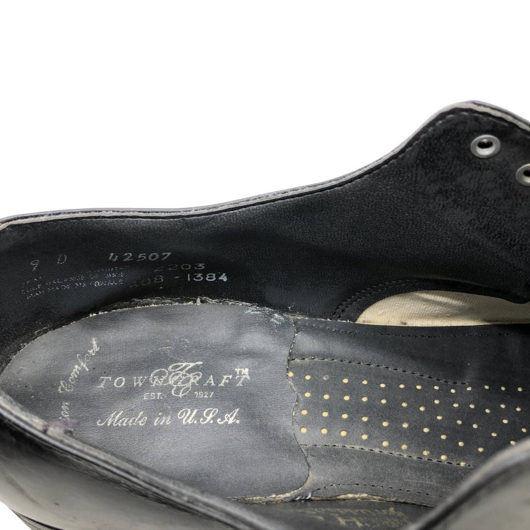 Towncraft U-tip shoes, made in USA, size 9D Men's 27.5cm genuine leather black type Vintage Second Hand