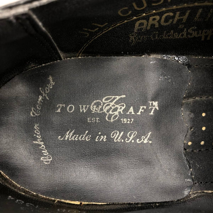 Towncraft U-tip shoes, made in USA, size 9D Men's 27.5cm genuine leather black type Vintage Second Hand