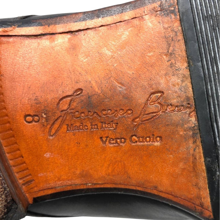 FRANCESCO BENIGNO Straight-tip shoes, Made in Italy, Size 8 Men's 26.5cm genuine leather brown type Vintage Second Hand