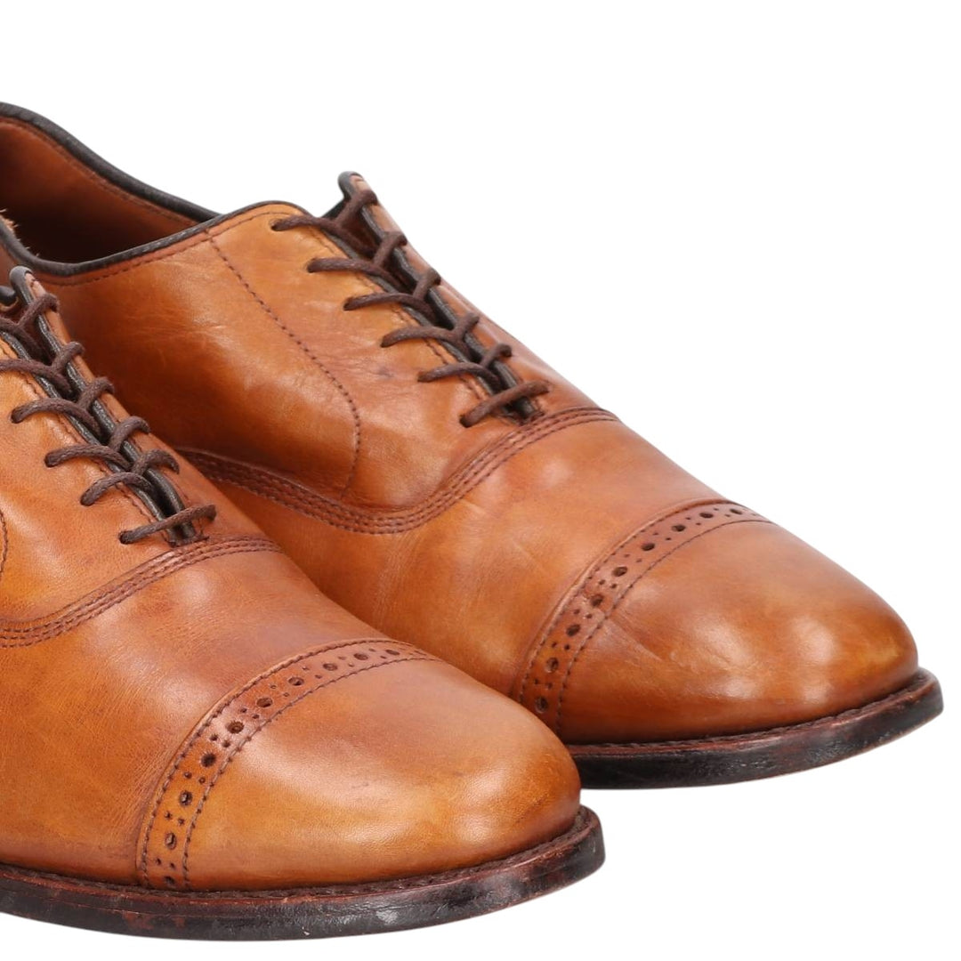Allen Edmonds Fifth Avenue Semi-Brogue Straight Tip Shoes, Made in USA, Size 9 Men's 27.0cm genuine leather brown type Vintage Second Hand
