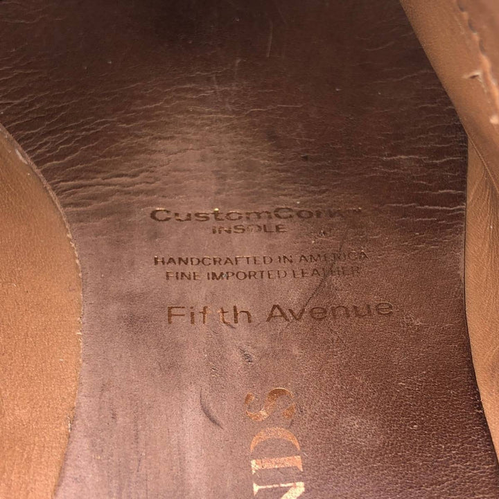 Allen Edmonds Fifth Avenue Semi-Brogue Straight Tip Shoes, Made in USA, Size 9 Men's 27.0cm genuine leather brown type Vintage Second Hand