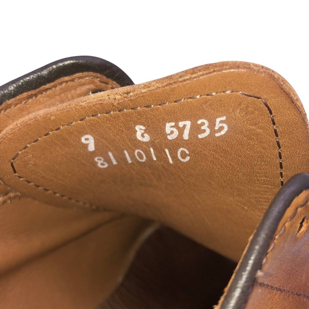 Allen Edmonds Fifth Avenue Semi-Brogue Straight Tip Shoes, Made in USA, Size 9 Men's 27.0cm genuine leather brown type Vintage Second Hand