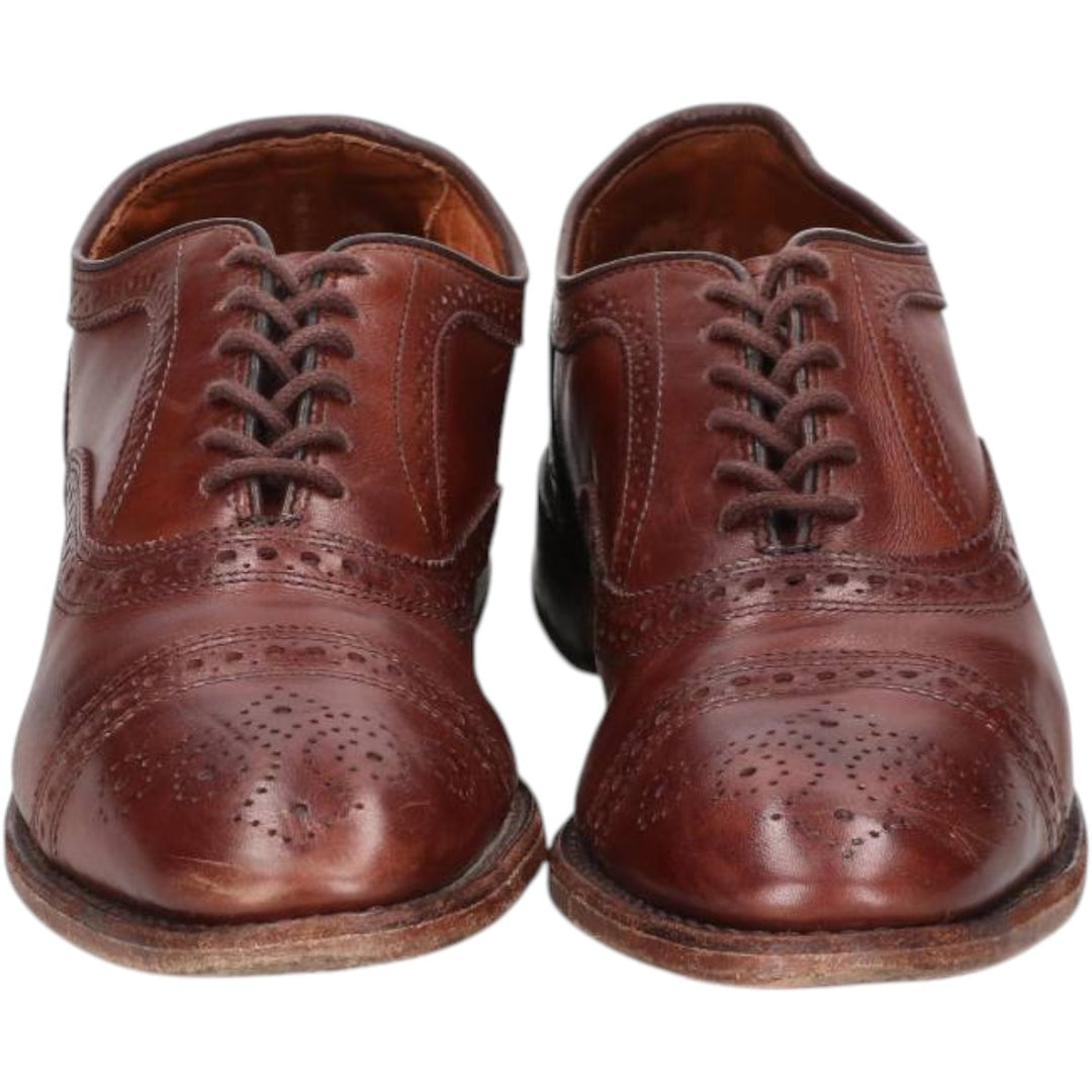 Allen Edmonds Strand Semi-Brogue Straight Tip Shoes, Size 7 1/2 Men's 25.5cm unclear brown type Vintage Second Hand