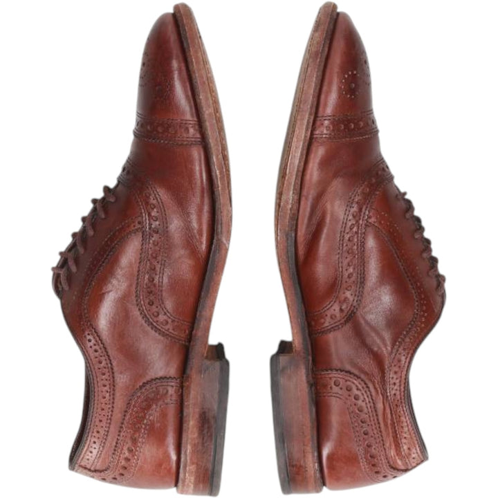Allen Edmonds Strand Semi-Brogue Straight Tip Shoes, Size 7 1/2 Men's 25.5cm unclear brown type Vintage Second Hand
