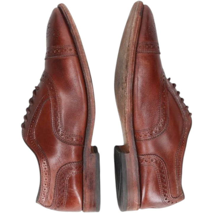 Allen Edmonds Strand Semi-Brogue Straight Tip Shoes, Size 7 1/2 Men's 25.5cm unclear brown type Vintage Second Hand