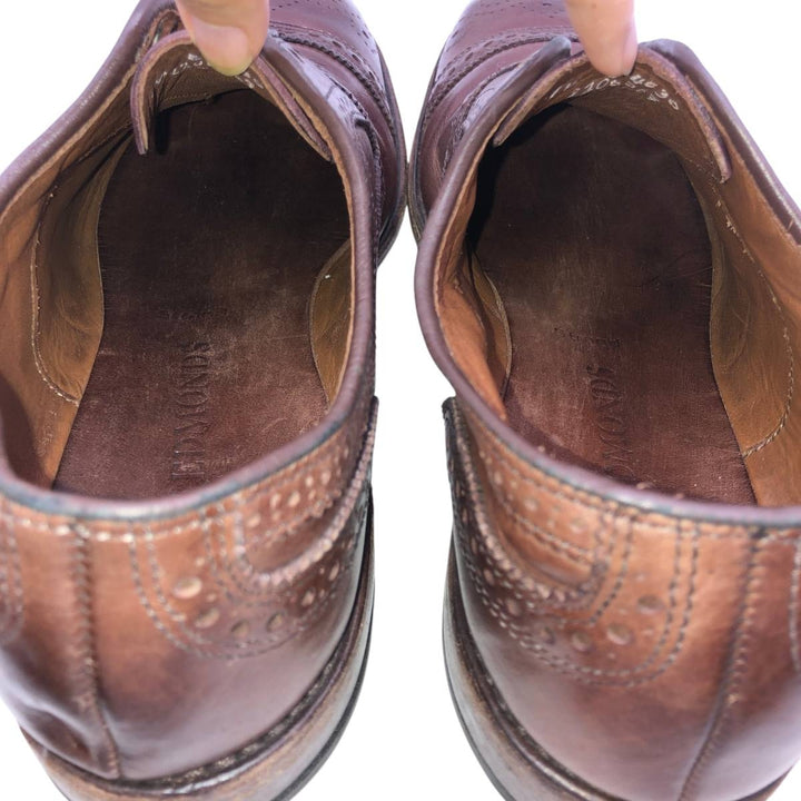 Allen Edmonds Strand Semi-Brogue Straight Tip Shoes, Size 7 1/2 Men's 25.5cm unclear brown type Vintage Second Hand