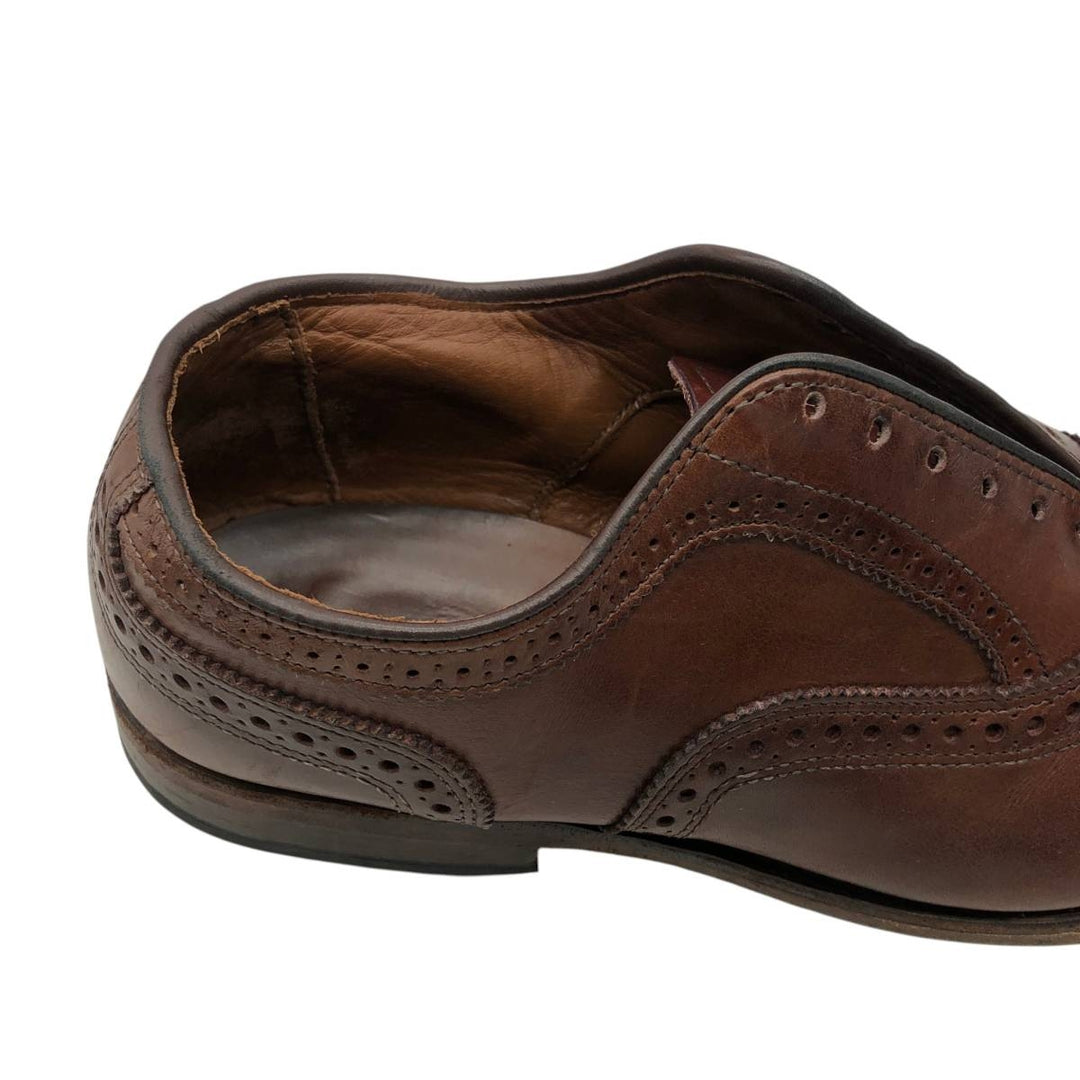 Allen Edmonds Strand Semi-Brogue Straight Tip Shoes, Size 7 1/2 Men's 25.5cm unclear brown type Vintage Second Hand