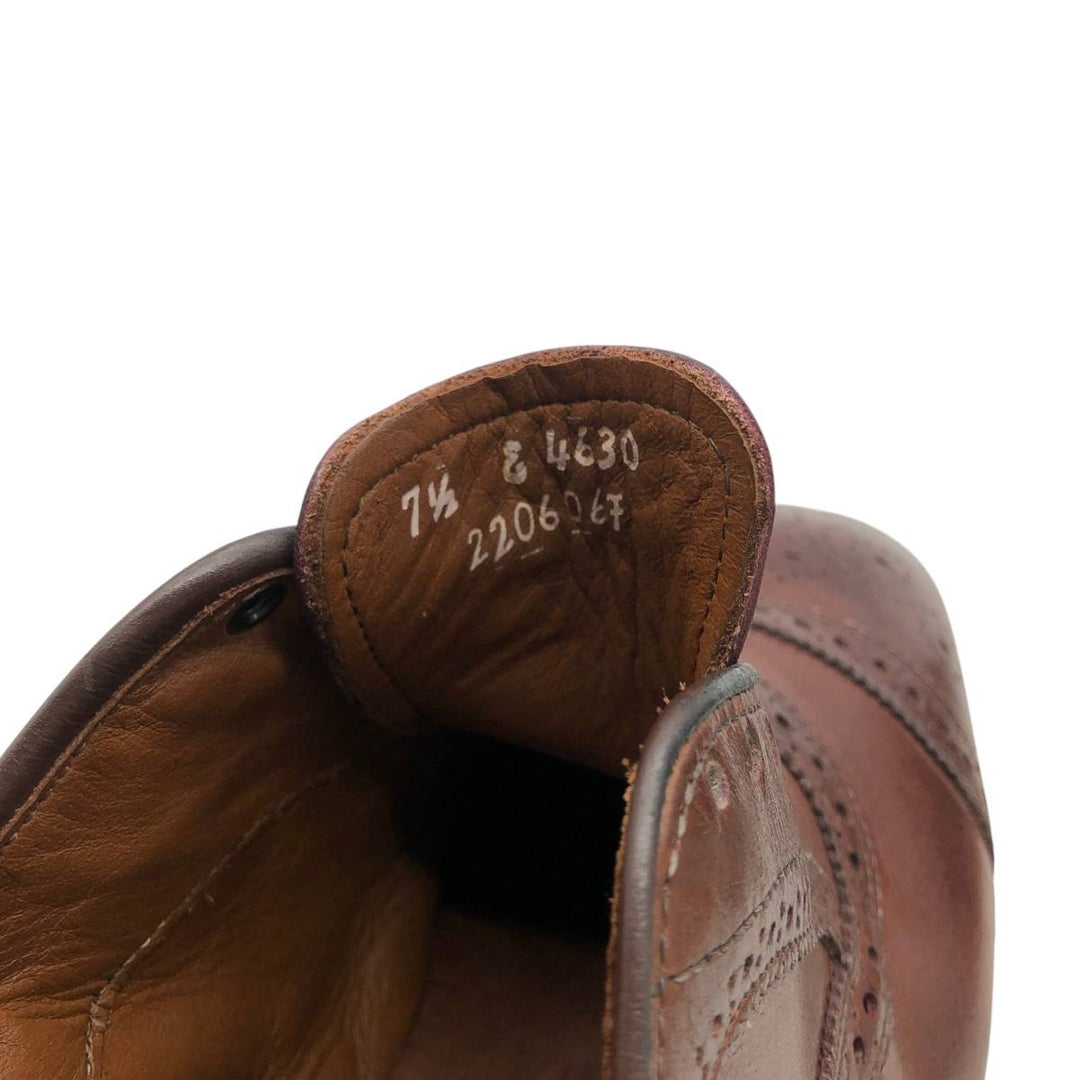 Allen Edmonds Strand Semi-Brogue Straight Tip Shoes, Size 7 1/2 Men's 25.5cm unclear brown type Vintage Second Hand