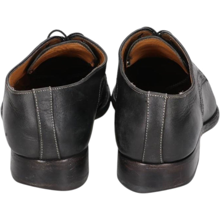 Santoni semi-brogue straight-tip shoes, made in Italy, size 8 D Men's 26.0cm unclear black type Vintage Second Hand