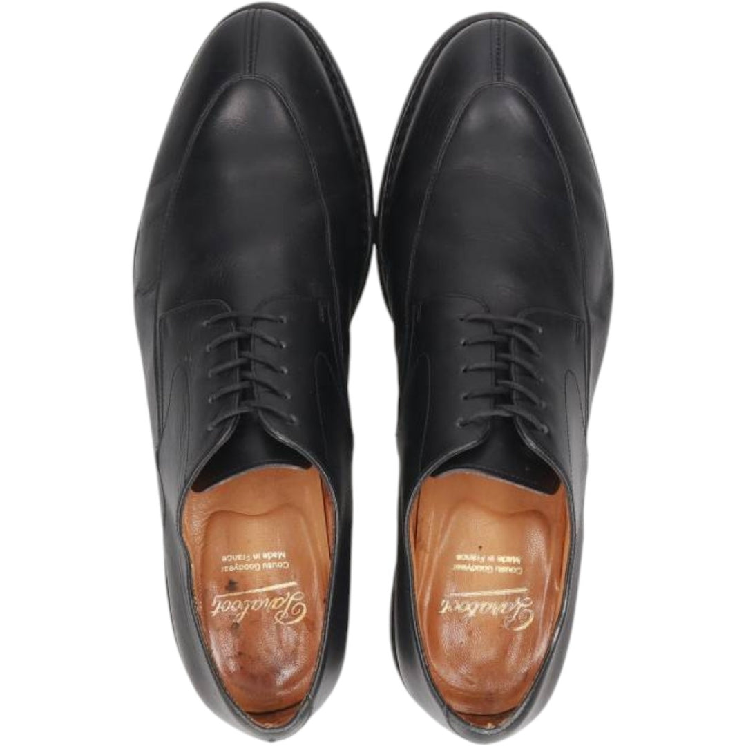 Paraboot ROUSSEAU U-tip shoes, made in France, size 7 1/2 Men's 25.5cm genuine leather black type Vintage Second Hand