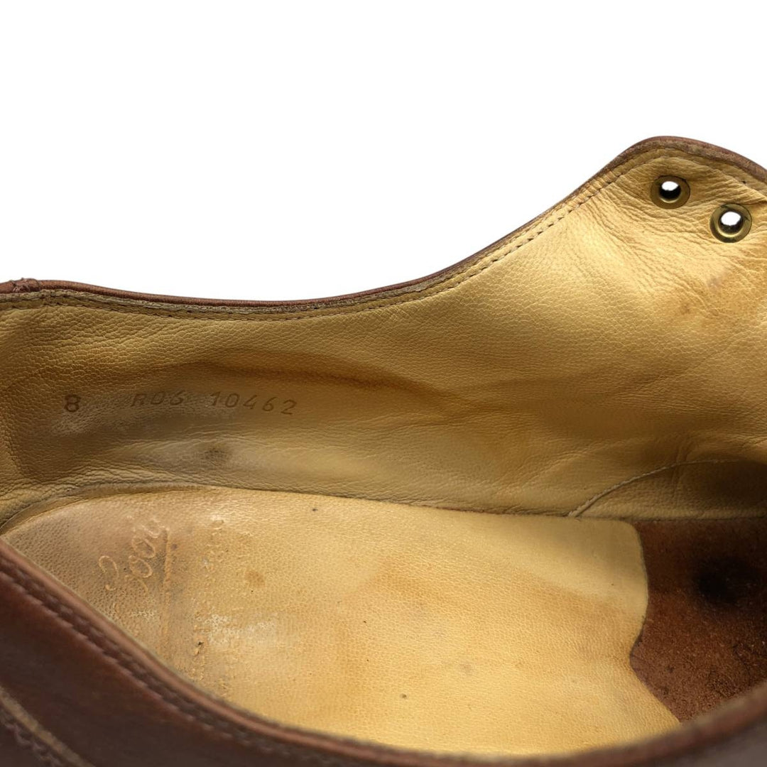 Paraboot Griff II U-tip shoes, made in France, size 8R Men's 26.5cm genuine leather brown type Vintage Second Hand